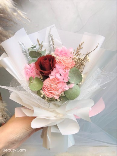 暖心盒裝 永生玫瑰花X香氛乾燥花束
