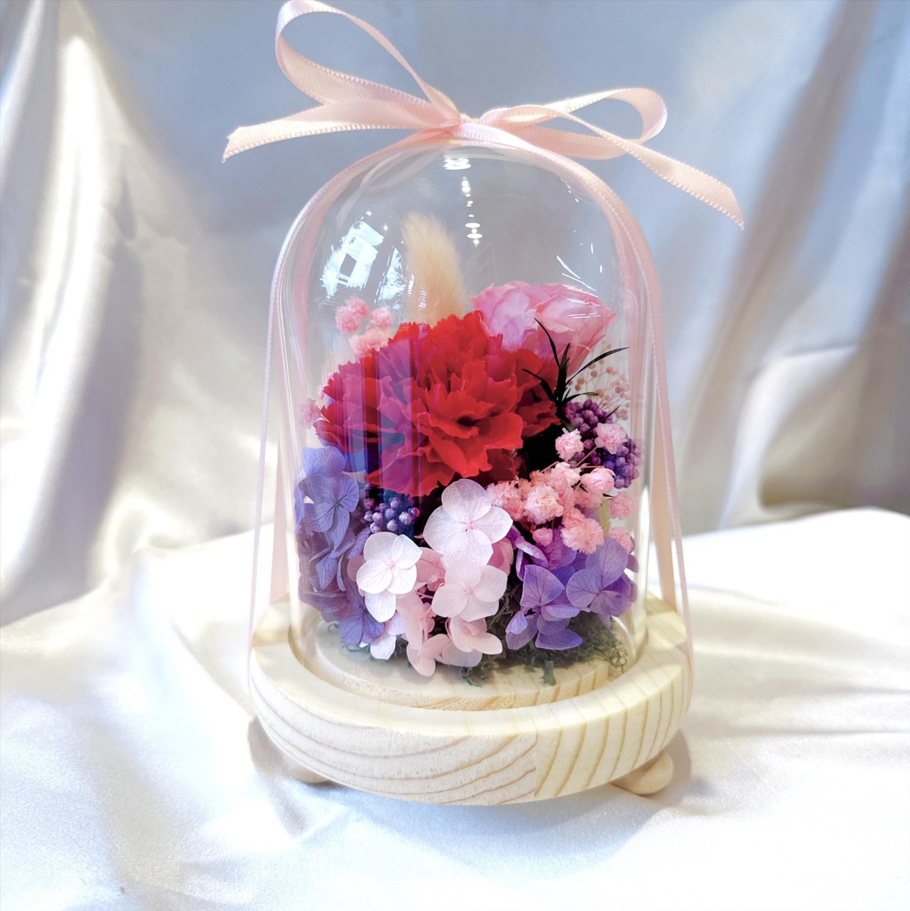 康乃馨永生花玻璃花盅