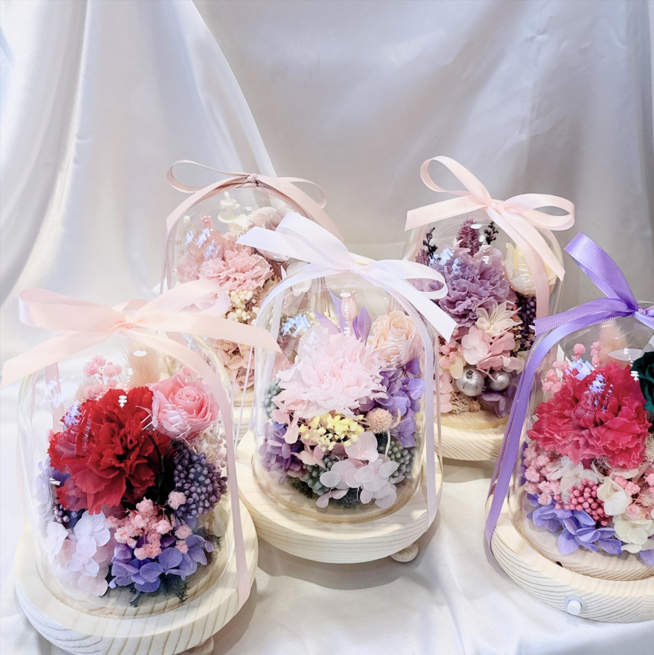 康乃馨永生花玻璃花盅