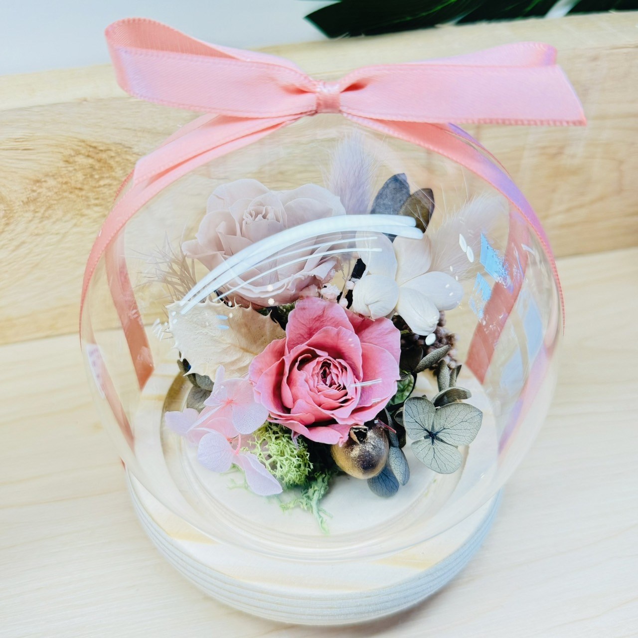 小茉莉X 玫瑰 永生花玻璃花盅
