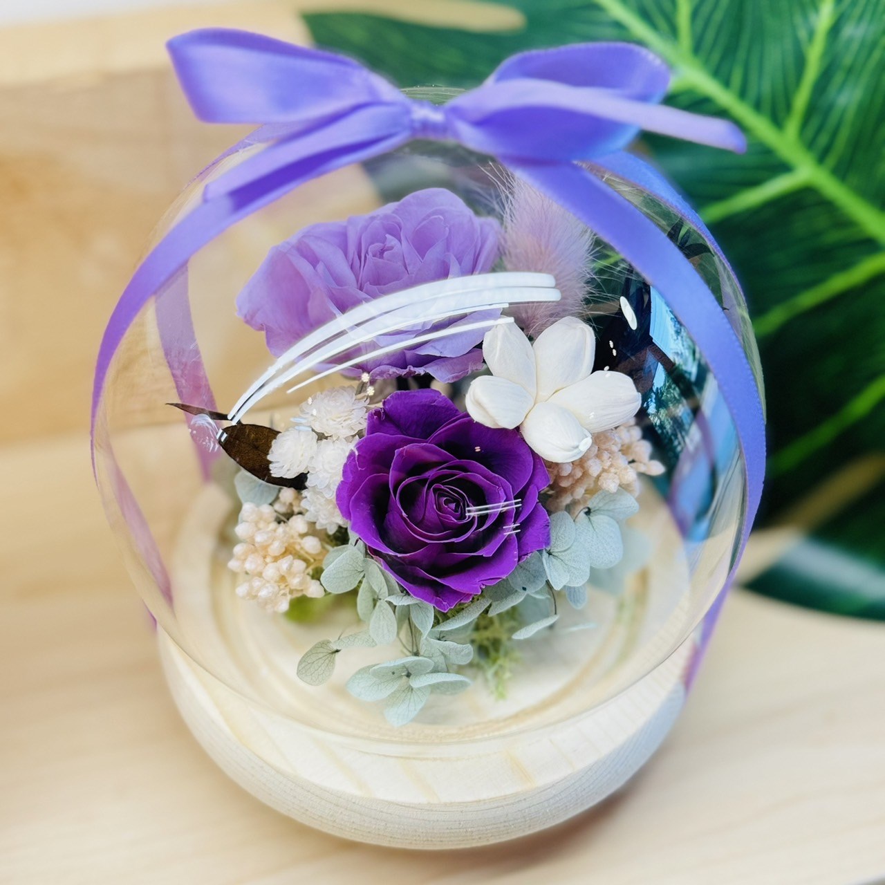 小茉莉X 玫瑰 永生花玻璃花盅