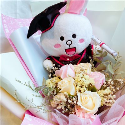 LINE FriendsX熊大&兔兔 香氛乾燥花畢業花束 